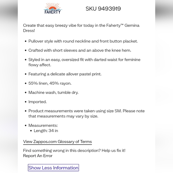 FAHERTY Linen dress size S - Picture 11 of 11